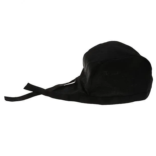 17xunisex Catering Chef's Headwrap Bandana Hat Head Do Tied Caps Black