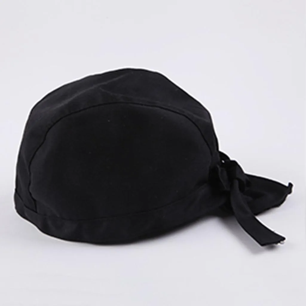 17xunisex Catering Chef's Headwrap Bandana Hat Head Do Tied Caps Black