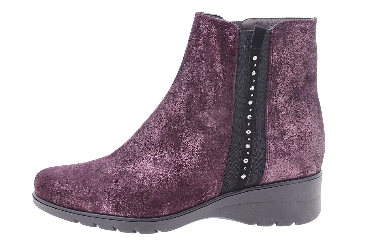 Ankle boot Bordeaux Metal Suede