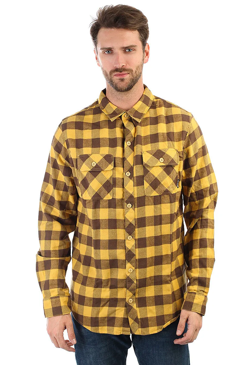 Camisa BILLABONG de Manga Larga franela Hombre All Day Flannel Ref. F1SH07-BIF7 Cuadros mostaza