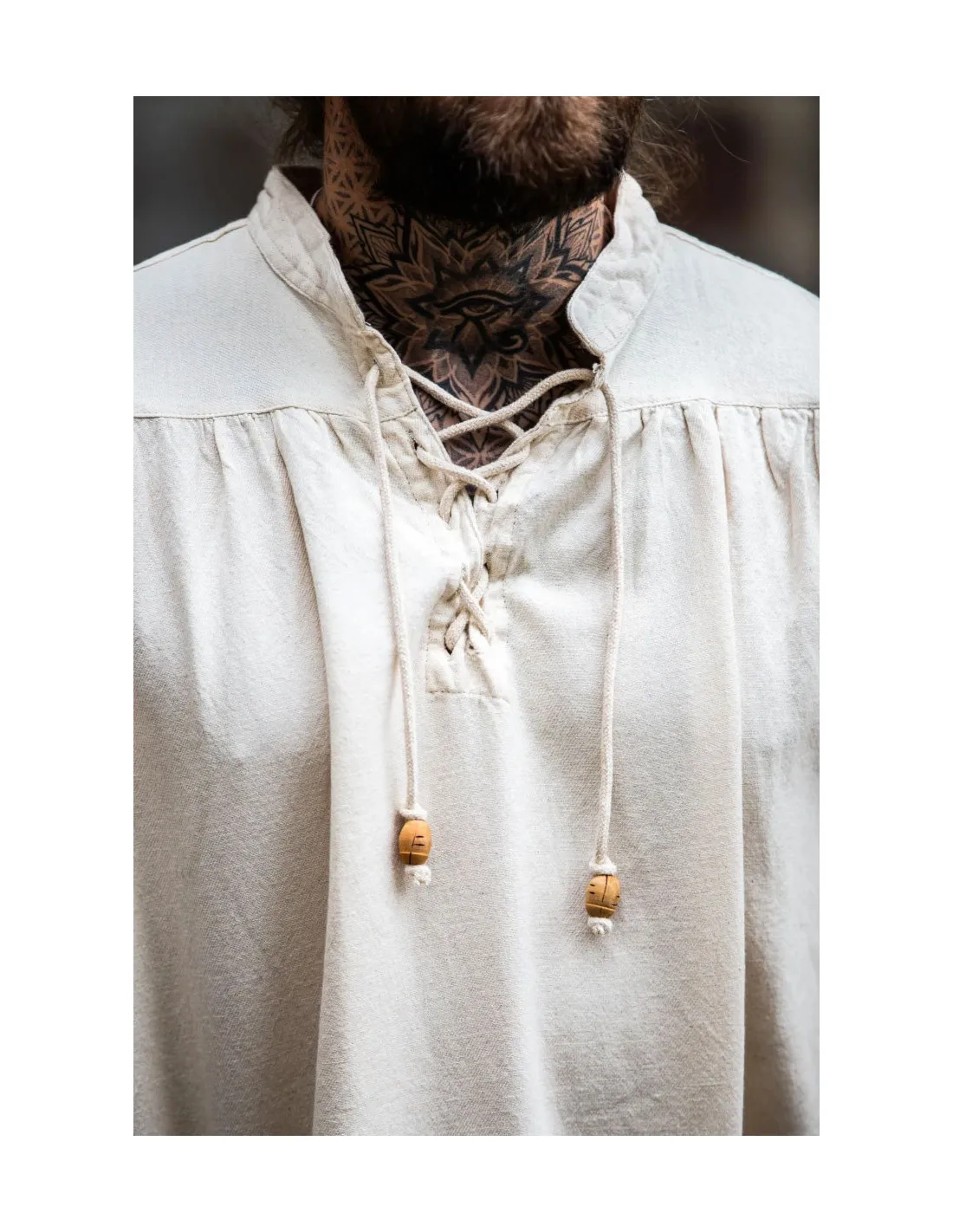 Camisa medieval modelo Leopold, color blanco natural