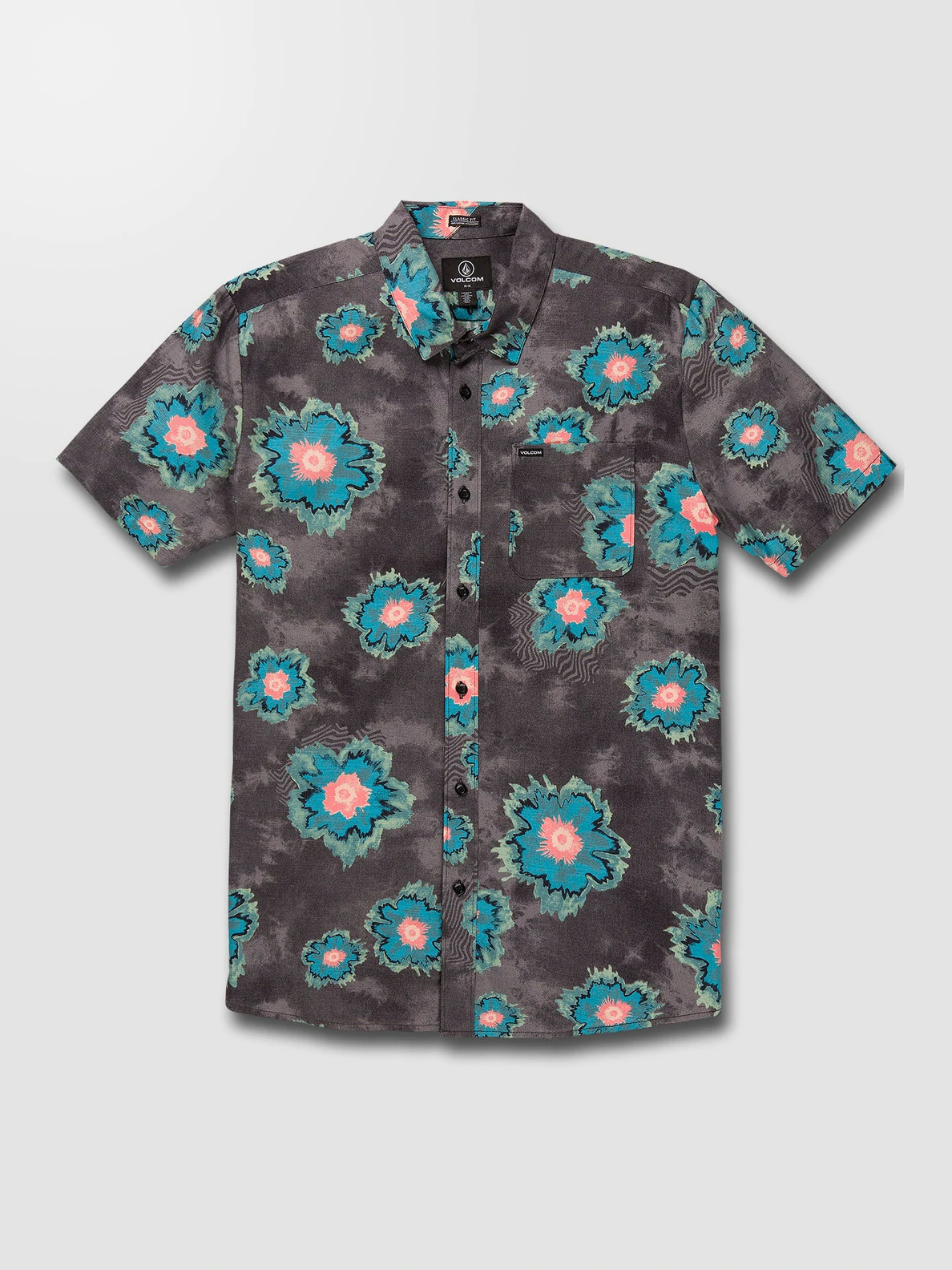 Camisa VOLCOM Manga Corta para Hombre divertida medal petal ss Ref.  A0422207 – black -negra estampada