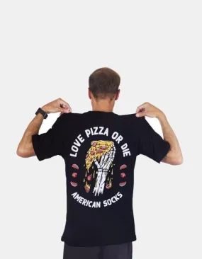Camiseta AMERICAN SOCKS LOVE PIZZA OR DIE - Black