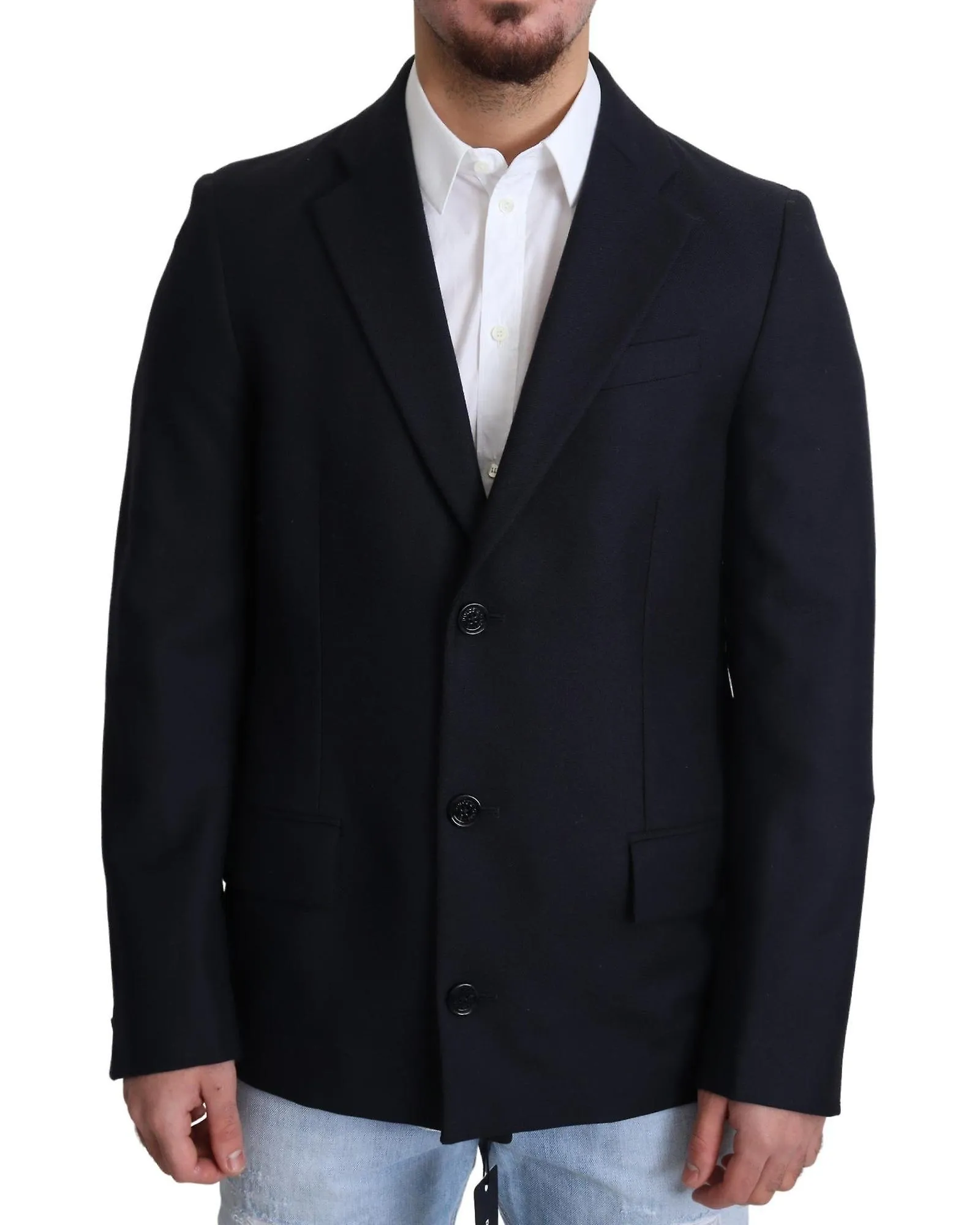 Dolce & Gabbana Dark  Wool Single Breasted Coat