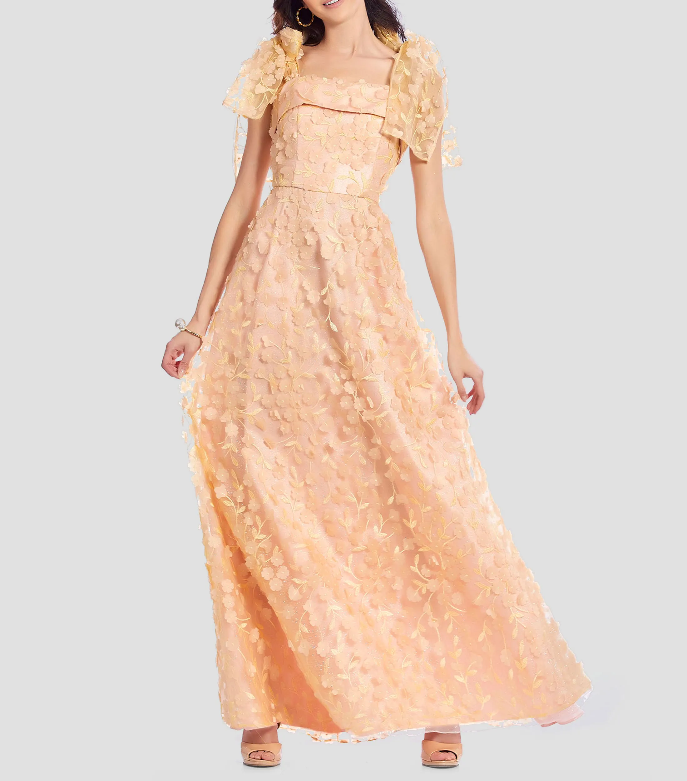 Eva Brazzi Vestido de Fiesta Largo Bordado Floral Mujer