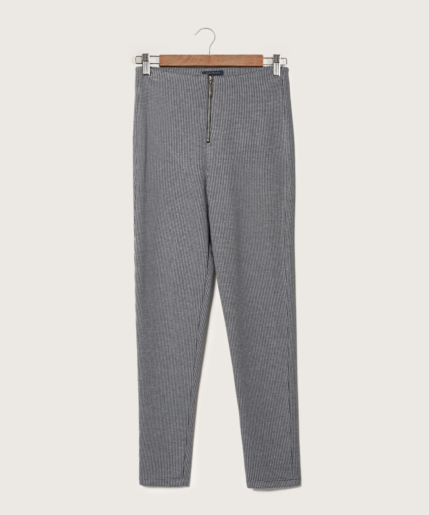 Leggings Preteñido Tiro Alto Con Cremallera En Frente-