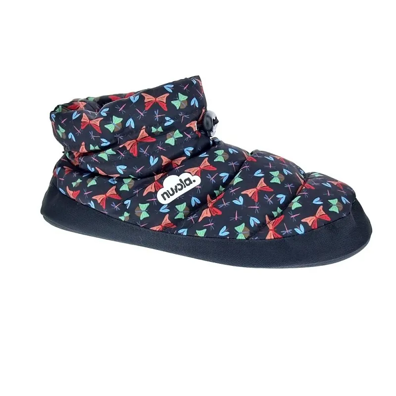 Nuvola Pantuflas Mujer Boot Home Printed Farfalla Negro