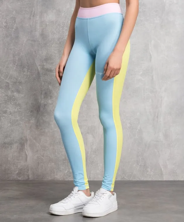 Palm Angels Blue Miami logo leggings