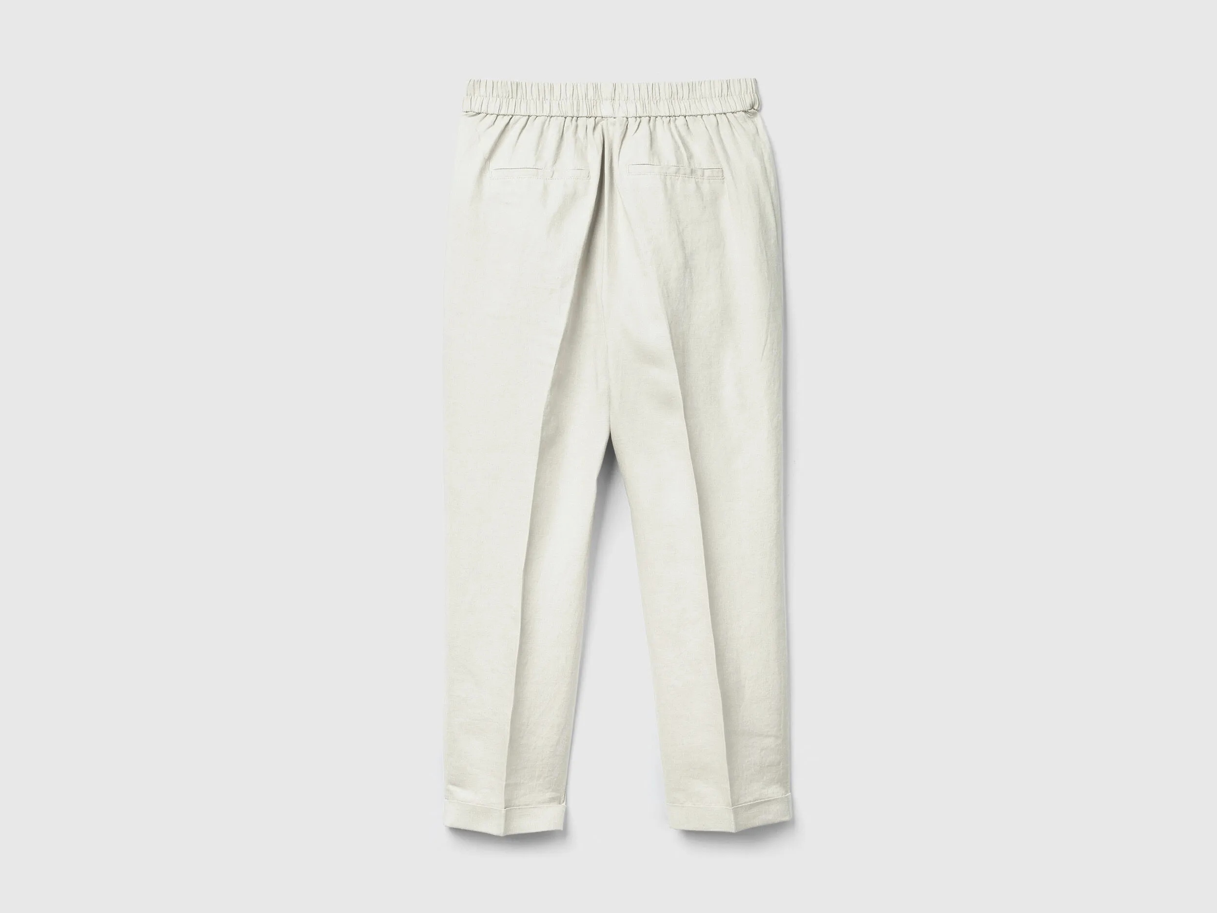 Pantalón cropped de 100% lino