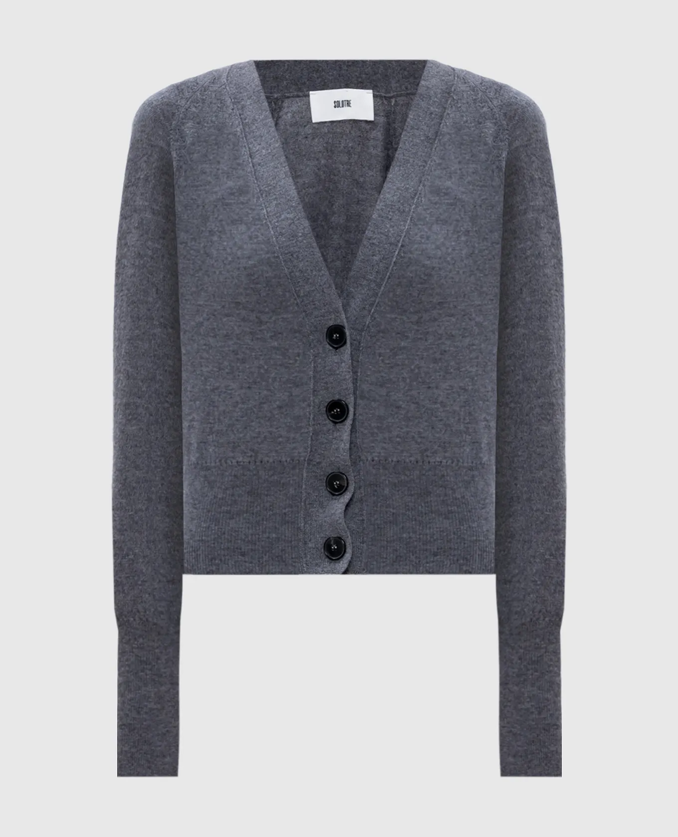 Solotre Gray woolen cardigan
