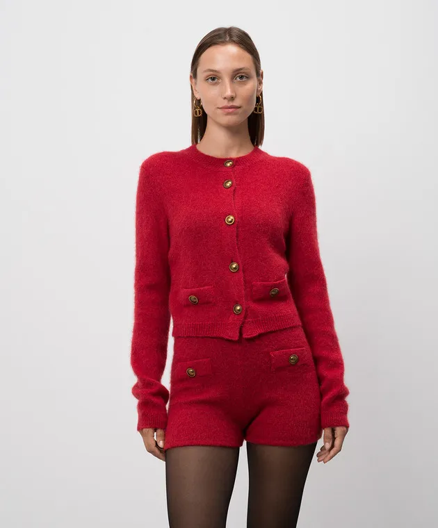 Twinset Red cardigan with mohair