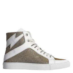 ZADIG&VOLTAIRE HIGH FLASH - Zapatillas altas metalizadas en plata