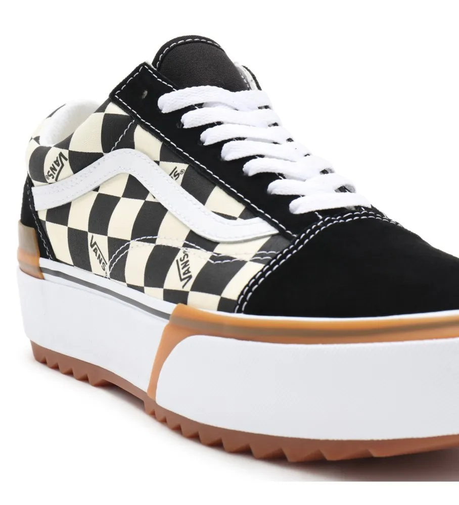Zapatillas Checkerboard Old Skool Stacked negro